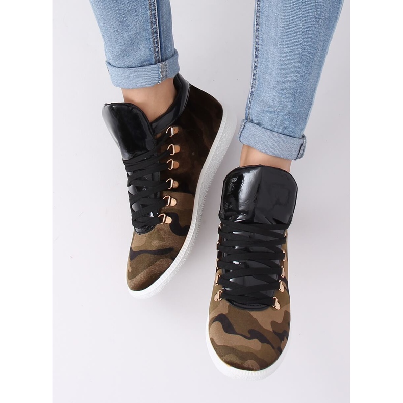 Baskets en velours K1834206 Camouflage multicolore vert 2