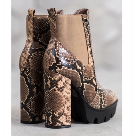 Seastar Bottes hautes à imprimé serpent brun multicolore 1