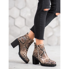 Seastar Bottes plateforme à imprimé serpent brun multicolore 4