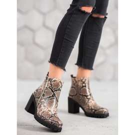 Seastar Bottes plateforme à imprimé serpent brun multicolore 5