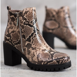 Seastar Bottes plateforme à imprimé serpent brun multicolore 2