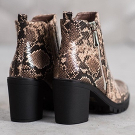 Seastar Bottes plateforme à imprimé serpent brun multicolore 3
