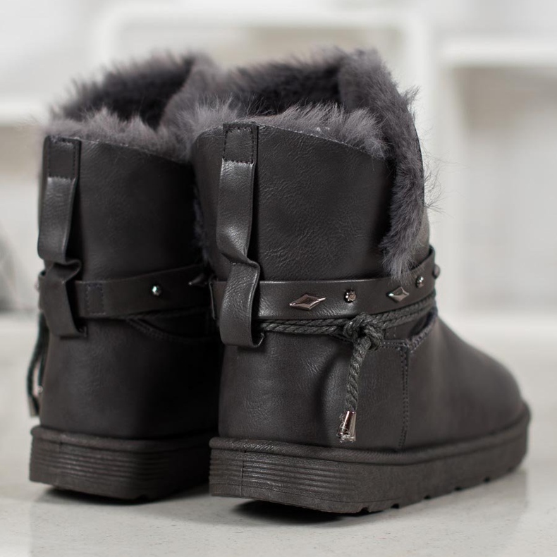 SHELOVET Mukluki avec cuir écologique gris 1