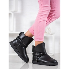 SHELOVET Mukluki avec cuir écologique noir 1