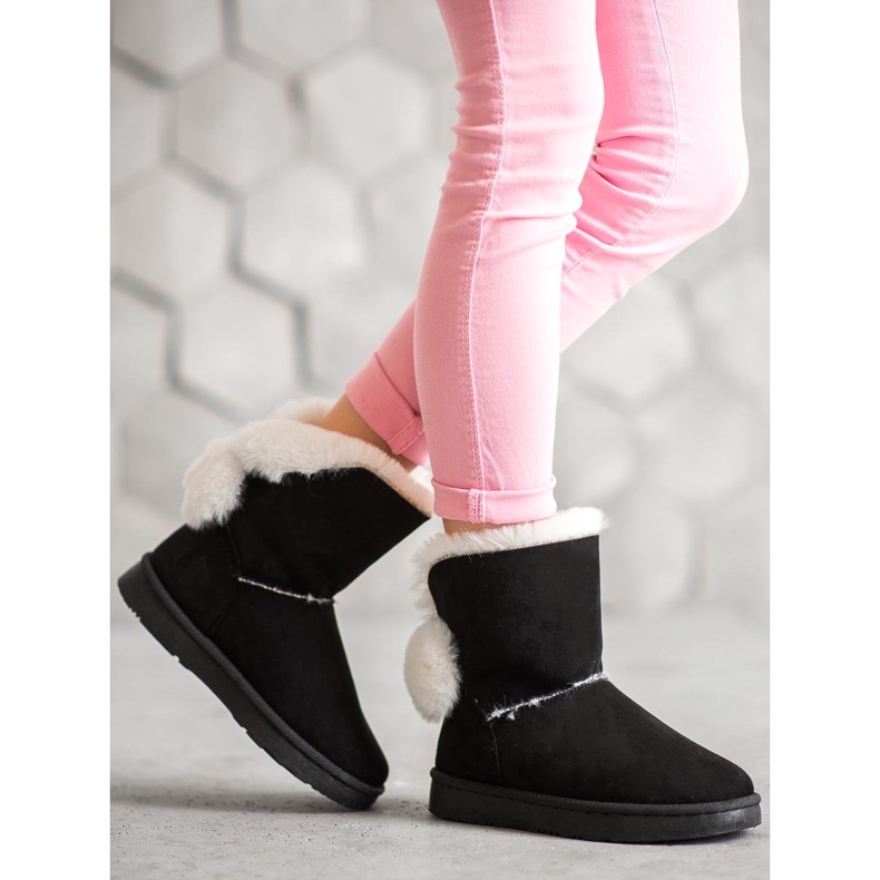 SHELOVET Mukluki en daim chaud noir 1