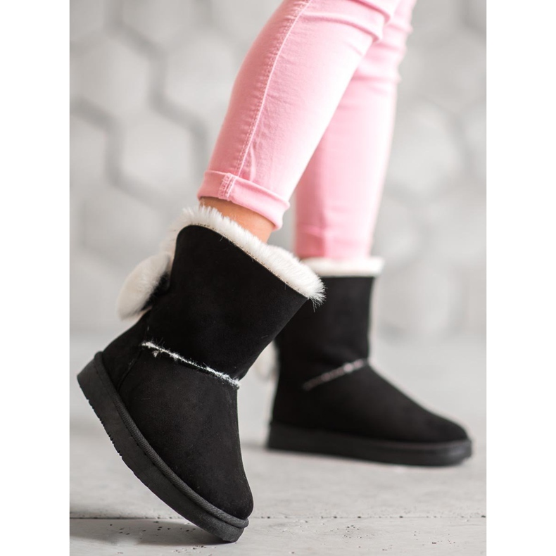 SHELOVET Mukluki en daim chaud le noir 2