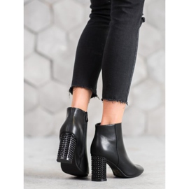 SHELOVET Bottes à talon décoratif noir 1