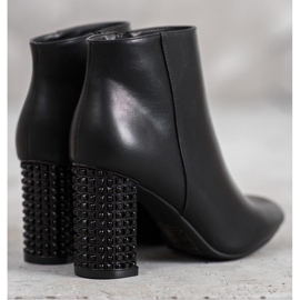 SHELOVET Bottes à talon décoratif le noir 2