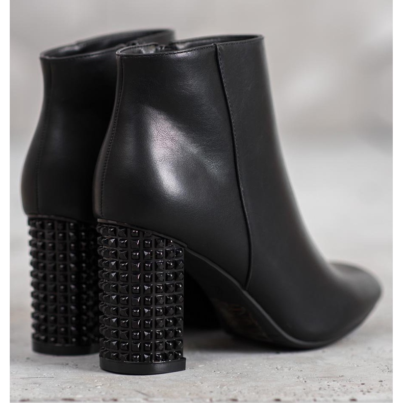 SHELOVET Bottes à talon décoratif le noir 2