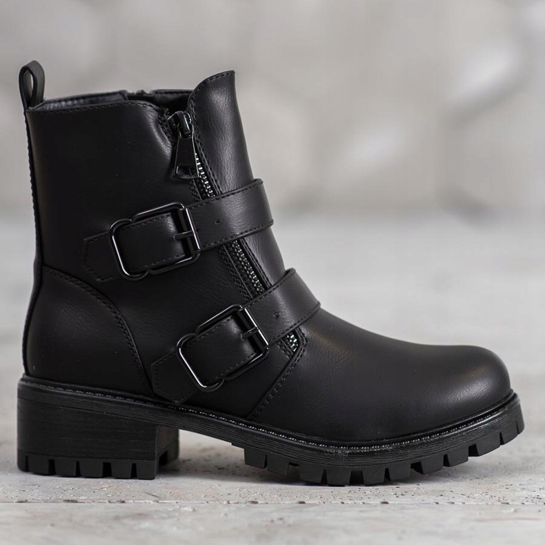 SHELOVET Travailleurs noirs avec fermoirs le noir 1