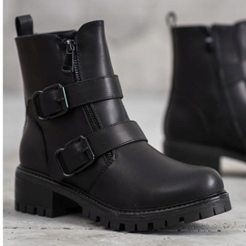 SHELOVET Travailleurs noirs avec fermoirs le noir 2