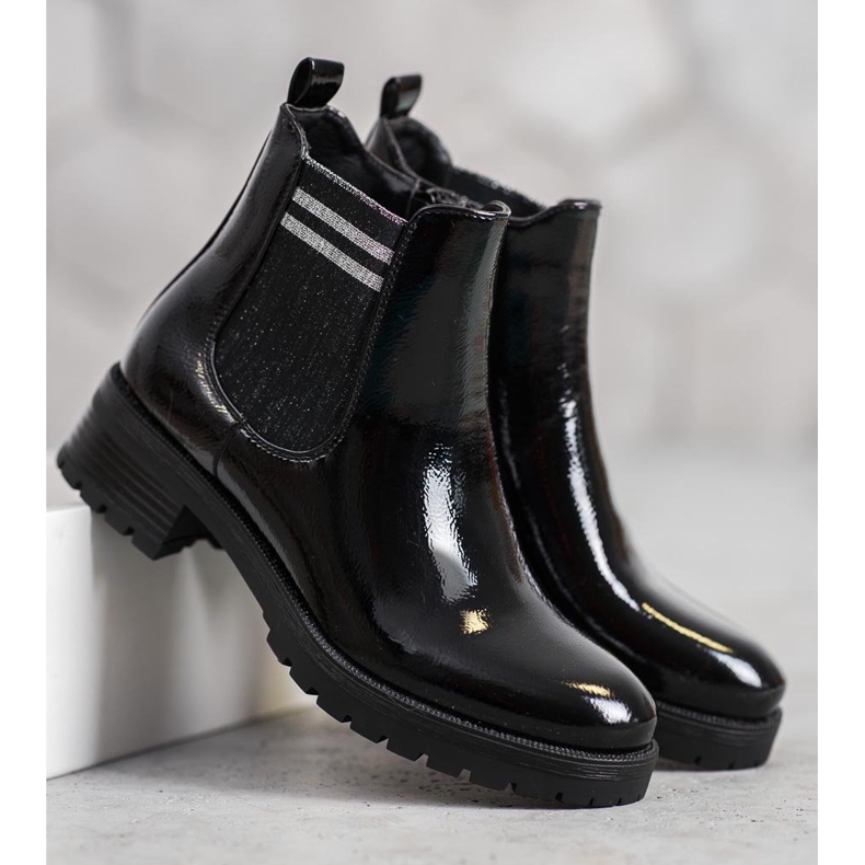 SHELOVET Chaussons de sport sur la plate-forme le noir 2