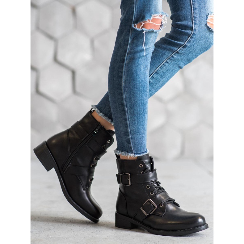 SHELOVET Travailleurs chauds avec fermoirs le noir 2