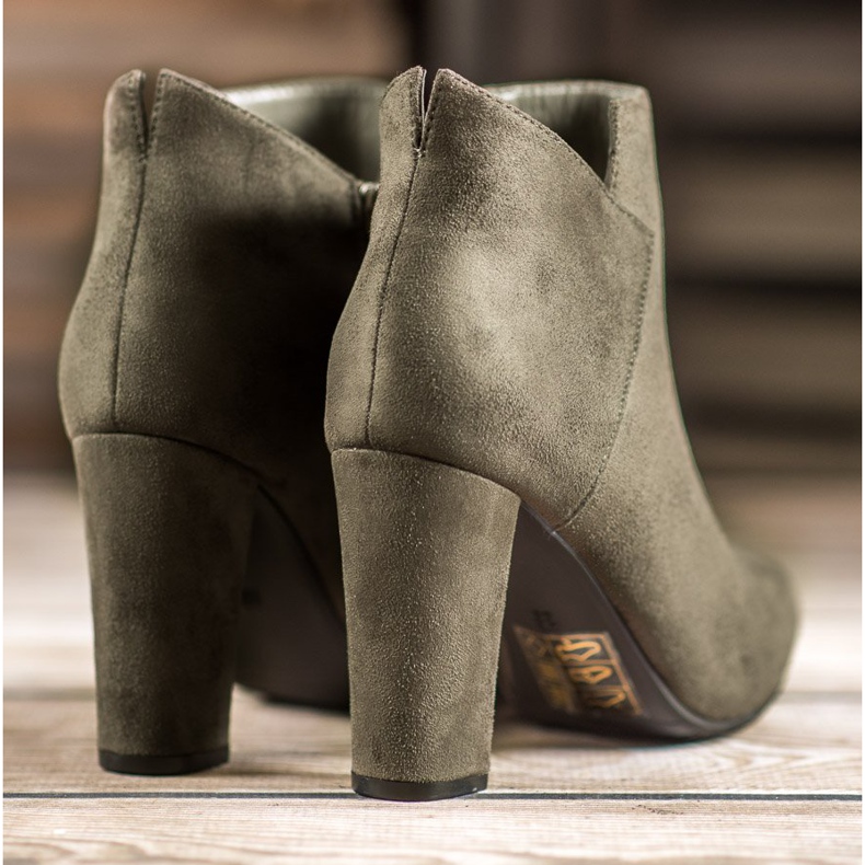 Bottines sexy en daim VINCEZA vert 1