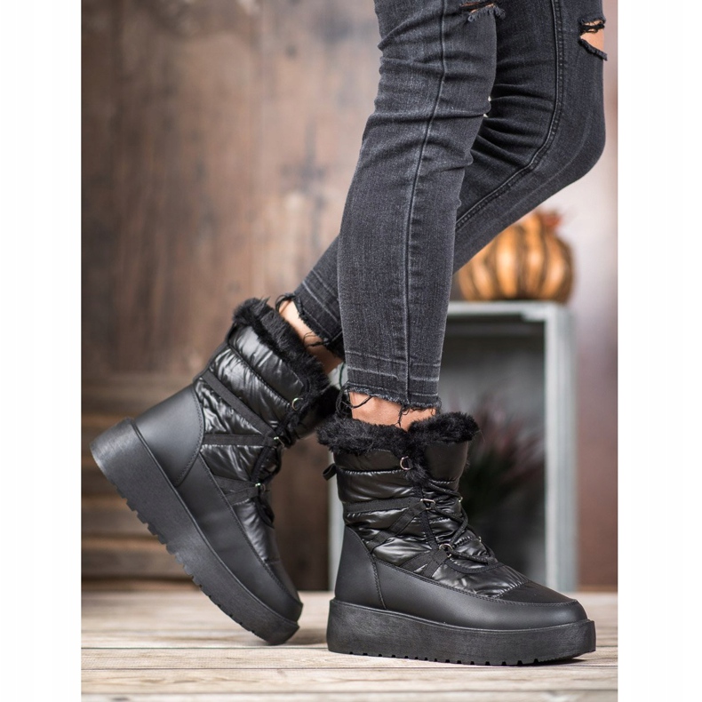 Bella Paris Bottes de neige à la mode noir 1