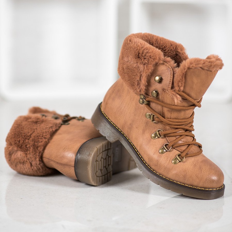 Forever Folie Bottes Avec Fourrure brun 1