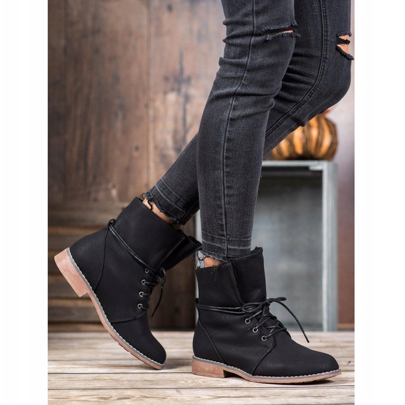 Queentina Trappeurs élégants le noir 1