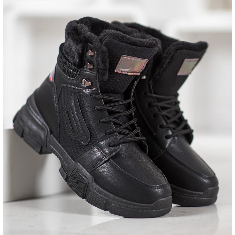 SHELOVET Chaussons De Sport Avec Effet Holo le noir 1