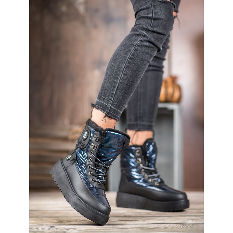 Bella Paris Bottes de neige à la mode bleu 2 Bella Paris Bottes de neige à la mode bleu 2