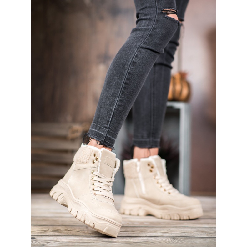 GOLL Baskets chaudes en peau de mouton brun 1