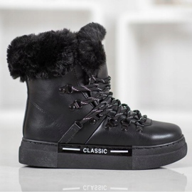 Bella Paris Bottes de neige noires classiques 1