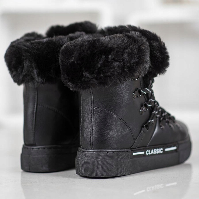 Bella Paris Bottes de neige noires classiques 2