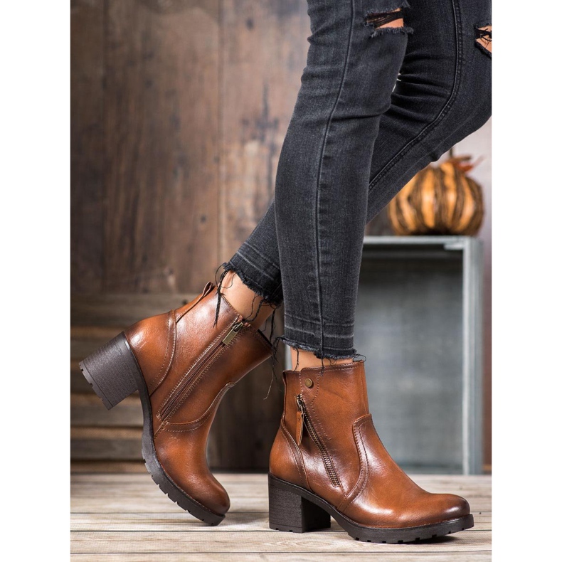 SHELOVET Bottines Avec Une Fermeture Éclair brun 1