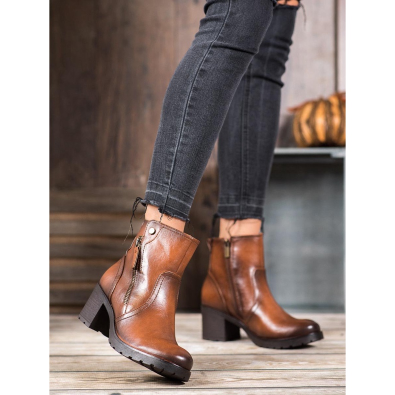 SHELOVET Bottines Avec Une Fermeture Éclair brun 2