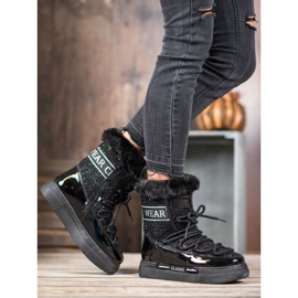 Bella Paris Bottes de neige classiques à la mode noir 1