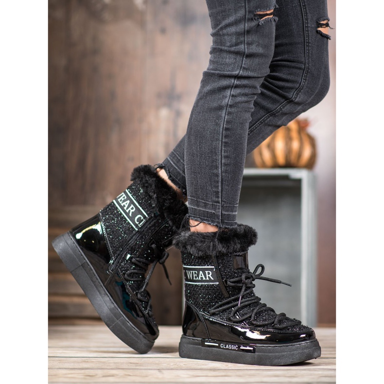 Bella Paris Bottes de neige classiques à la mode noir 1