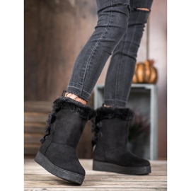 SHELOVET Mukluki avec un arc le noir 1