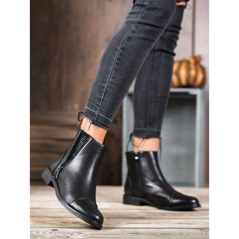 J. Star Bottes élégantes avec des cristaux noir 1