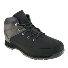 Bottes de randonnée isolées noires pour hommes T-1918 gris 1
