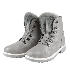 Bottes chaudes grises à lacets TL02-1 2