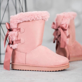 Haut Mukluki avec nœuds rose 1 Haut Mukluki avec nœuds rose 1