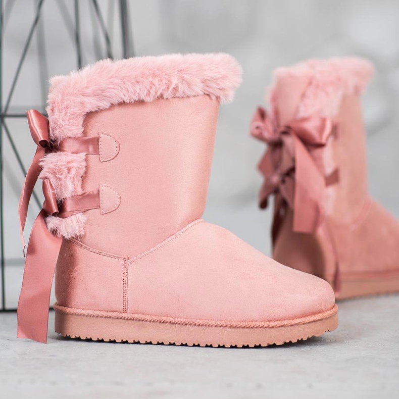 Haut Mukluki avec nœuds rose 1 Haut Mukluki avec nœuds rose 1