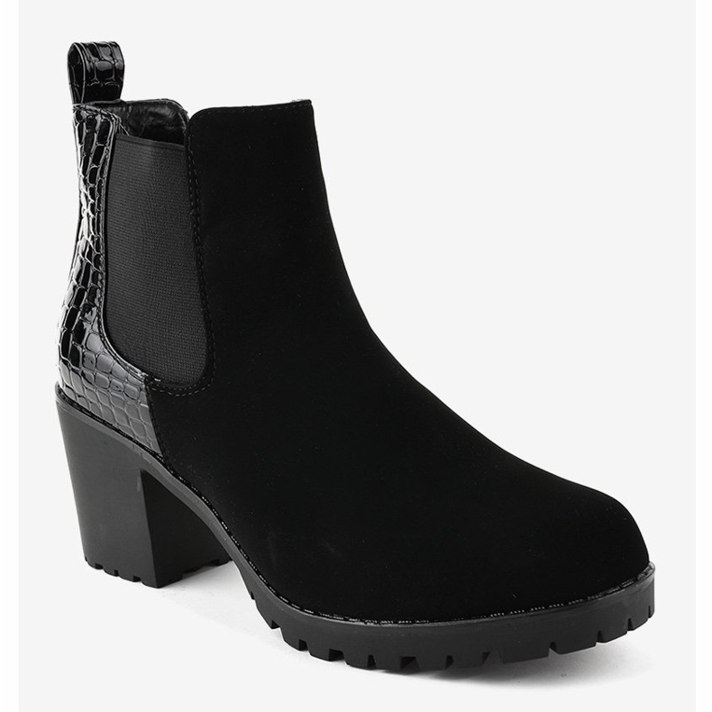 Bottes noires sur le poteau avec un élastique W356 le noir 1