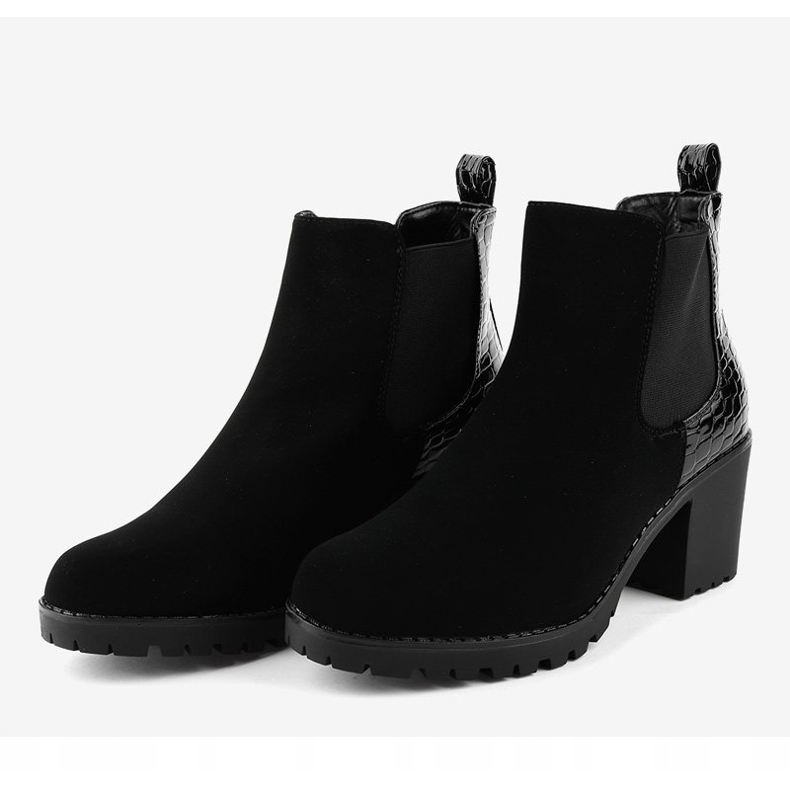 Bottes noires sur le poteau avec un élastique W356 le noir 2