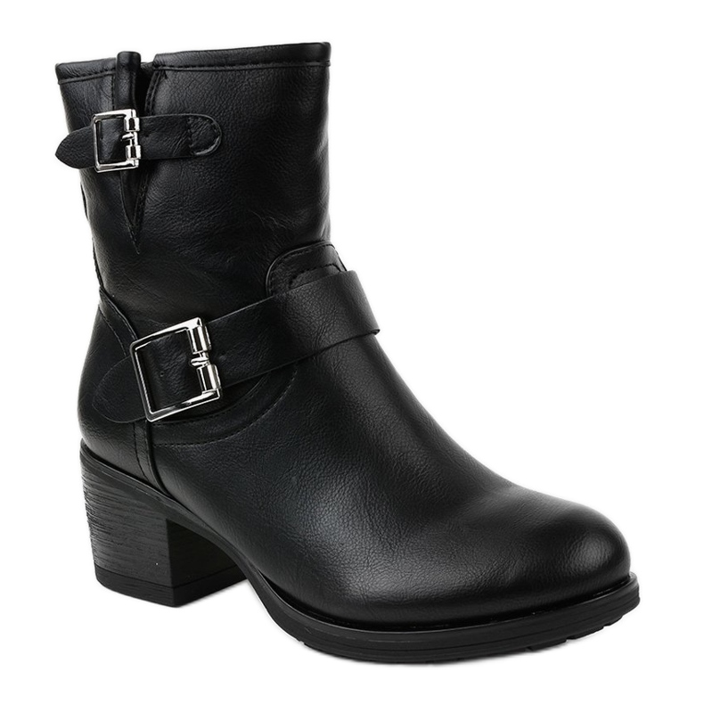 Bottes noires sur le poteau isolé C227-2 le noir 1