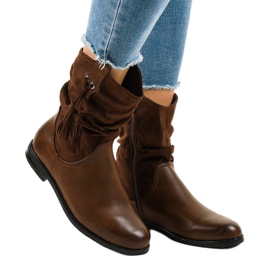 Bottines plates isolées marron femme 2956 brun 1