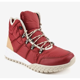 Bottes à lacets isolées rouges F118-1 1