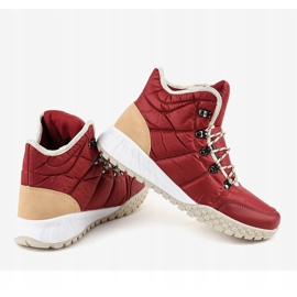 Bottes à lacets isolées rouges F118-1 3