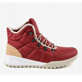 Bottes à lacets isolées rouges F118-1 4