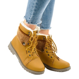Bottes isolées camel avec manteau en peau de mouton 20697 brun 1