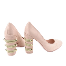 Escarpins en daim beige DD59P 3