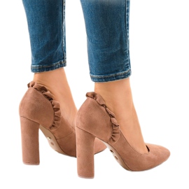 Escarpins en daim rose LE037P 3