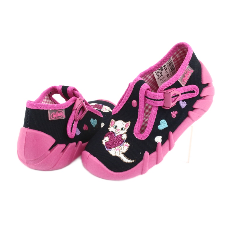 Chaussures enfant Befado 110P336 bleu marin rose 4