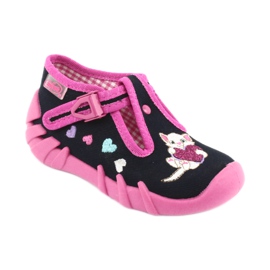 Chaussures enfant Befado 110P336 bleu marin rose 1