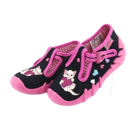 Chaussures enfant Befado 110P336 bleu marine rose 3