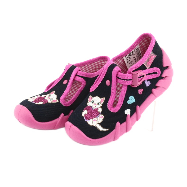 Chaussures enfant Befado 110P336 bleu marin rose 3